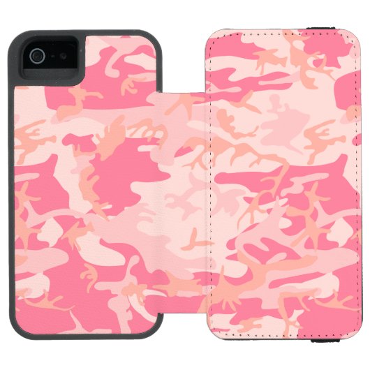 Rosa Camouflage, Militär, Armee Incipio iPhone Geldbeutel-Hülle (Folio Geöffnet)