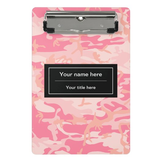 Rosa Camouflage, Militär, Armee Mini Klemmbrett (Vorderseite)