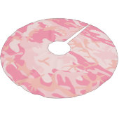 Rosa Camouflage, Militär, Armee Polyester Weihnachtsbaumdecke (Schrägansicht)