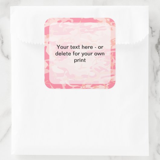 Rosa Camouflage, Militär, Armee Quadratischer Aufkleber (Tasche)