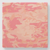 Rosa Camouflage, Militär, Armee Steinuntersetzer (Vorderseite)