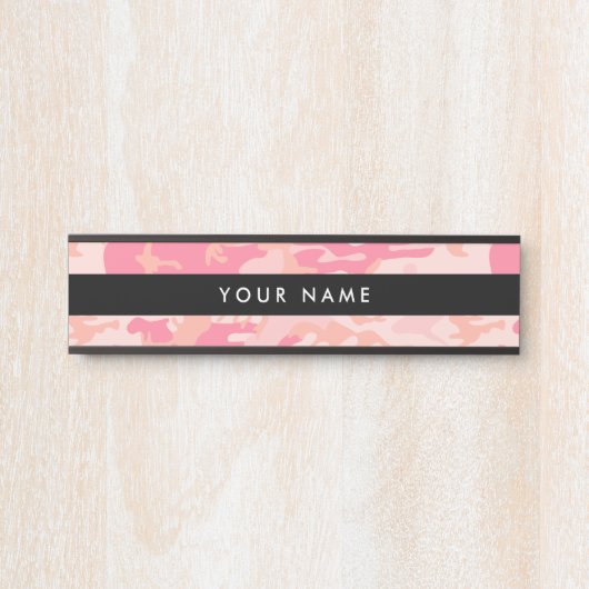 Rosa Camouflage, Militär, Armee Türschild (Vorderseite )