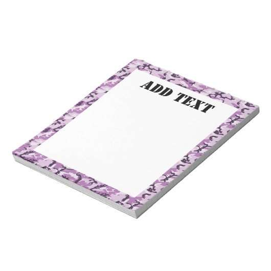 Rosa Camouflage Militärmuster Notizblock (Rotiert)