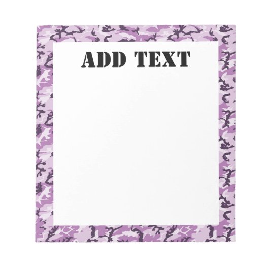 Rosa Camouflage Militärmuster Notizblock (Vorderseite)