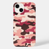 Rosa Camouflage mit Initialen Case-Mate iPhone Hülle (Rückseite)