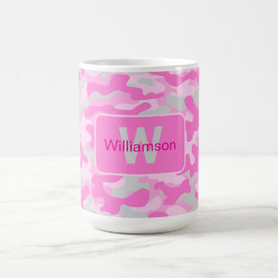 Rosa Camouflage mit Personalisierung Kaffeetasse