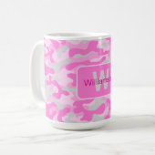 Rosa Camouflage mit Personalisierung   Kaffeetasse (Vorderseite Links)
