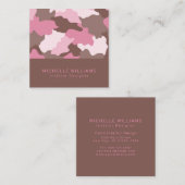 Rosa Camouflage Moderne Camouflage Muster Beruflic Quadratische Visitenkarte (Vorne/Hinten)