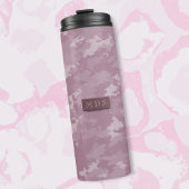 Rosa Camouflage Modernes Camouflage Monogram Elega Thermosbecher