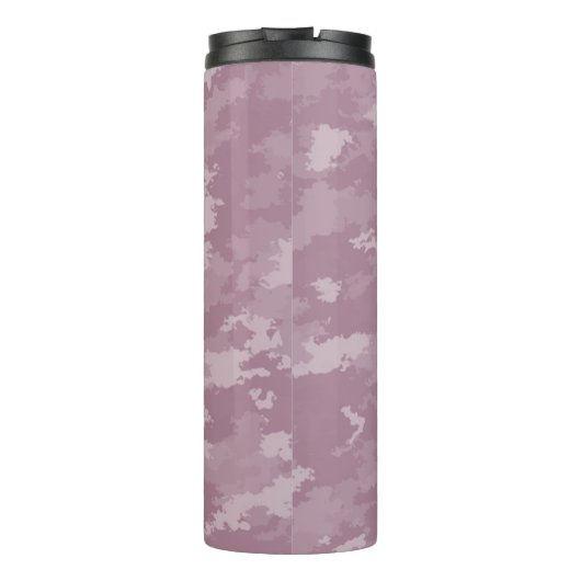 Rosa Camouflage Modernes Camouflage Monogram Elega Thermosbecher (Rückseite)