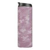 Rosa Camouflage Modernes Camouflage Monogram Elega Thermosbecher (Nach rechts gedreht)