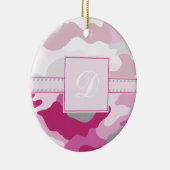 Rosa Camouflage-Monogramm Keramik Ornament (Rechts)