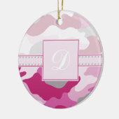 Rosa Camouflage-Monogramm Keramik Ornament (Links)