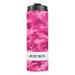 Rosa Camouflage nur laufen. Aktiver Sportlauf Spaß Thermosbecher
