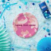 Rosa Camouflage-Papierplatte Pappteller (Party)