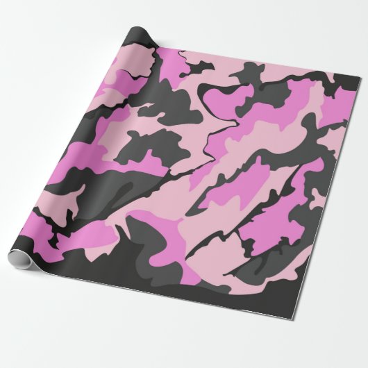 Rosa Camouflage, Papierumschlag Geschenkpapier (Ungerollt)