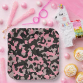 Rosa Camouflage Pappteller (Party)