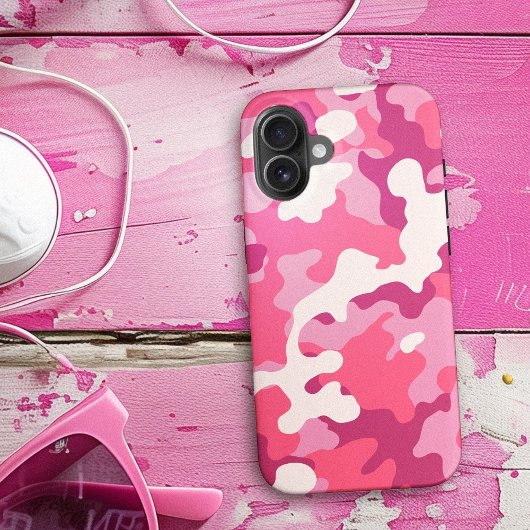 Rosa Camouflage passt zum trendigen Camouflage Mus Case-Mate iPhone Hülle
