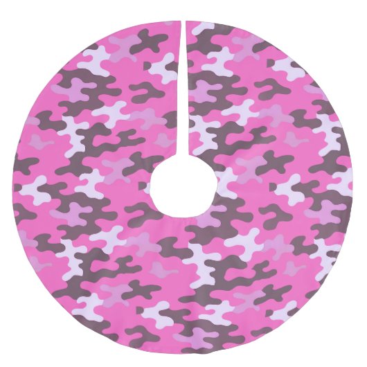Rosa Camouflage Polyester Weihnachtsbaumdecke (Vorderseite)