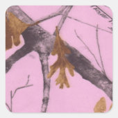 Rosa Camouflage Quadratischer Aufkleber (Vorderseite)