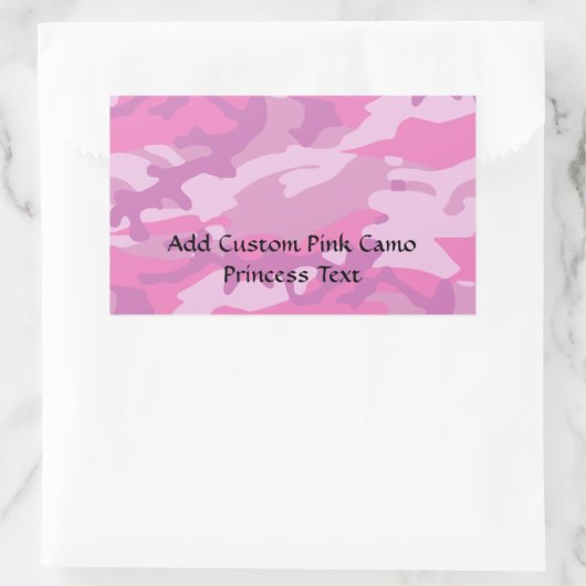 Rosa Camouflage Rechteckiger Aufkleber (Tasche)