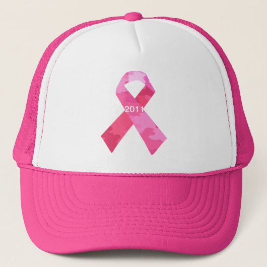 Rosa Camouflage Ribbon Date Ribbon Hat Truckerkappe (Vorderseite)