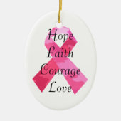 Rosa Camouflage Ribbon Faith Oval Ornament (Vorne)
