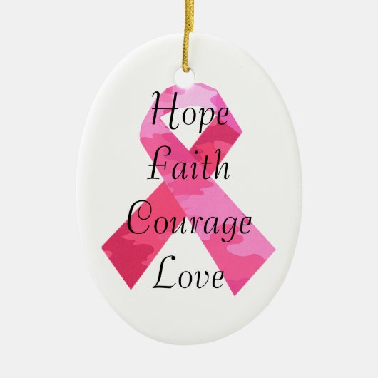 Rosa Camouflage Ribbon Faith Oval Ornament (Vorne)