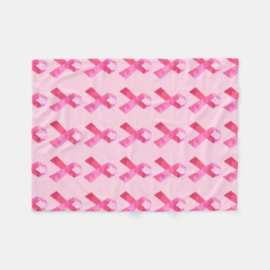 Rosa Camouflage Ribbon Fleece Blanket (Vorderseite (Horizontal))
