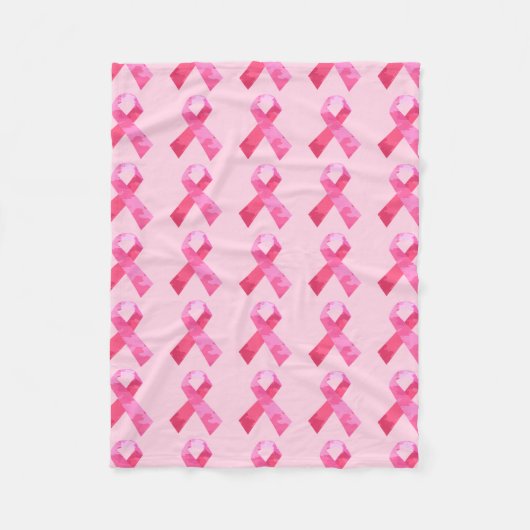 Rosa Camouflage Ribbon Fleece Blanket (Vorderseite)