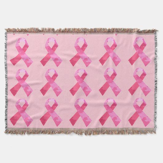 Rosa Camouflage Ribbon Throw Blanket Decke (Vorderseite)