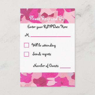 Rosa Camouflage RSVP-Karte RSVP Karte