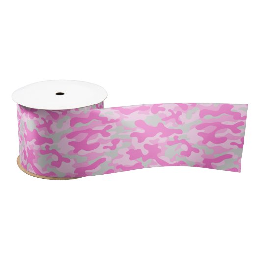 Rosa Camouflage Satinband (Spule)