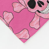 Rosa Camouflage Schädel und Kreuzknochenleder Fleecedecke (Ecke)