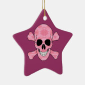 Rosa Camouflage Skull and Crossbones Star Ornament (Rechts)