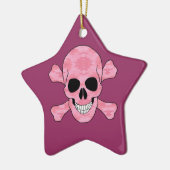 Rosa Camouflage Skull and Crossbones Star Ornament (Links)