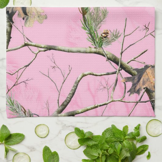 Rosa Camouflage-Tarnungs-Jagd-Küchen-Geschirrtuch Geschirrtuch (Gefaltet)