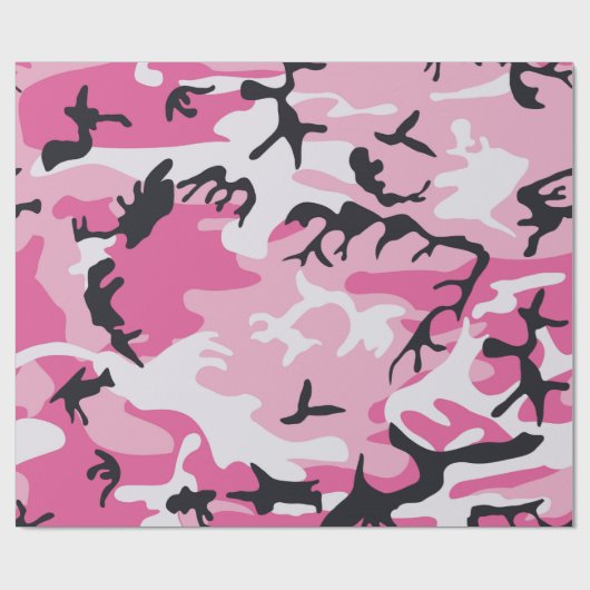 Rosa Camouflage-Tarnungs-Muster Geschenkpapier (Flach)