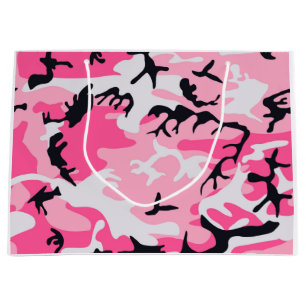 Rosa Camouflage-Tarnungs-Muster Große Geschenktüte