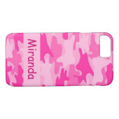 Rosa Camouflage-Tarnungs-Name personalisiert Case-Mate iPhone Hülle (Rückseite (Horizontal))