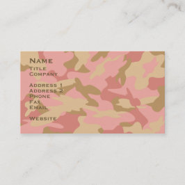 Rosa Camouflage Visitenkarten / Kontaktkarten Visitenkarte