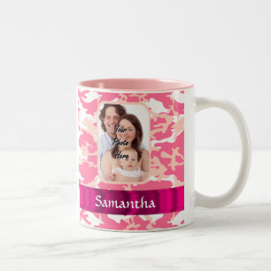 Rosa Camouflage Zweifarbige Tasse