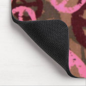 rosa Camouflageblick Friedenszeichen Mousepad (Ecke)