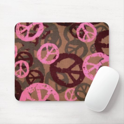 rosa Camouflageblick Friedenszeichen Mousepad (Mit Mouse)