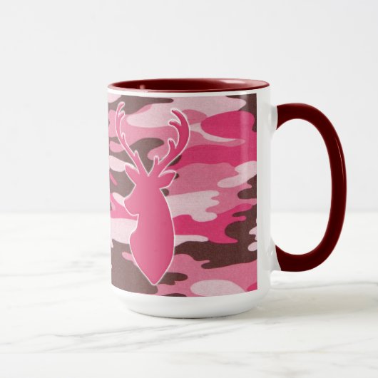 Rosa Camouflagerotwildkopf Tasse (Rechts)