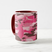 Rosa Camouflagerotwildkopf Tasse (Vorderseite Links)