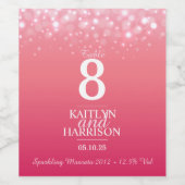 Rosa Campagne Hochzeitstisch Sonderzeichen Weinetikett (Einzelnes Label)