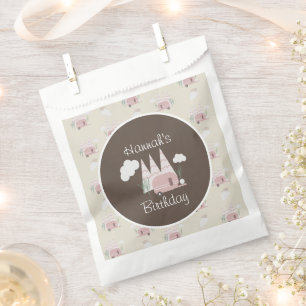 Rosa Camper Camping-Geburtstagsfeier Geschenktütchen