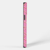 Rosa Candy Cane-Muster iPhone Hülle (Rechte Seite)
