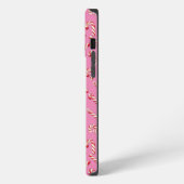 Rosa Candy Cane-Muster iPhone Hülle (Linke Seite)
